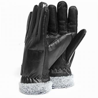 Guantes Blackmamut Mediano Alaska color liso de ViniPiel estilo mate Palma antiderrapante -negro