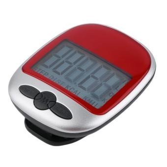 LCD saludable podómetro Monitor de Ejercicio Paso Contador Ayuda Dieta de Deportes Rojo