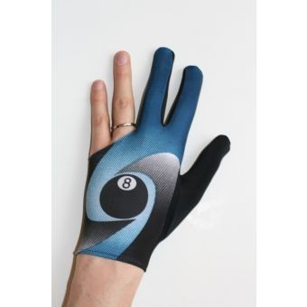 Guante Izquierdo para Billar Estampado-Negro con Azul