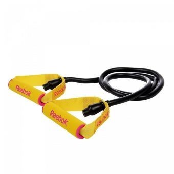 Liga de resistencia tubular con manijas Reebok I33051-Negro con Amarillo