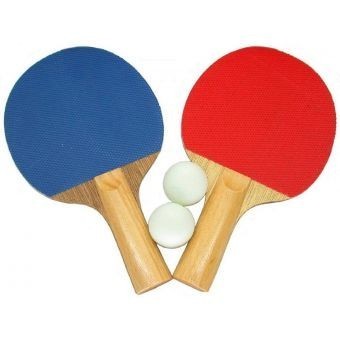 Juego de 2 Raquetas y 2 Pelotas de Ping-Pong-Multicolor