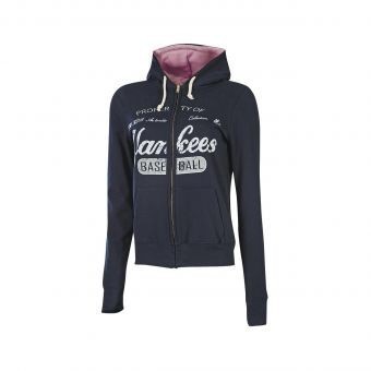 Sudadera Majestic NY Yankees Full Zip Hoodie-Azul Marino