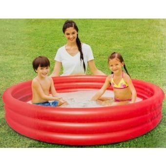 Alberca Inflable De 3 Aros Color Roja 749 Litros