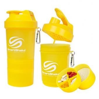 Shaker SMARTSHAKE 3 compartimentos 600 ml color Neón Amarillo.