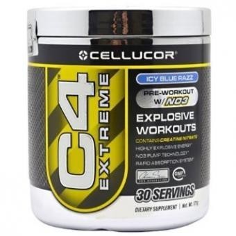 Pre-entrenamiento (Óxido Nítrico) Cellucor C4 Extreme sabor Icy Blue Razz 30 serv.