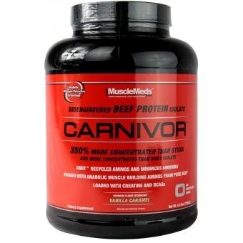 Proteína Muscle Meds Carnivor 4.5 lbs sabor Vainilla Caramel.