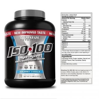 Proteina ISO 100 Dymatize - 5 lb - Sin Carbohidratos