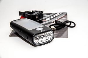 Luz delantera blanca Vital de carga solar (4 LEDs)