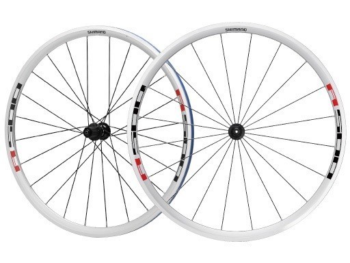 Set de Ruedas Armadas Ruta WH-R501-30 8-9-10 Velocidades Blanca Roja